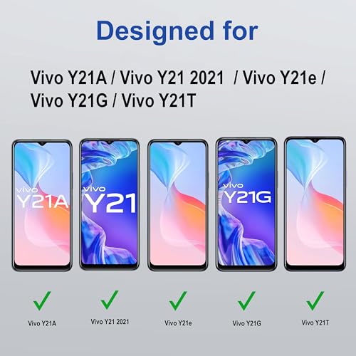 Image of ZAP CASE HD Plus Tempered Glass Screen Protector Compatible for Vivo Y21A (Black) Edge to Edge Coverage with Easy Installation Kit