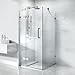 VIGO Monteray 34 in. L x 34 in. W x 73 in. H Frameless Hinged Square Shower Enclosure in Brushed Nickel with Clear Glass-VG6011BNCL363