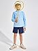 Haloumoning Boys Quarter Zip Sweatshirt Long Sleeve Athletic Pullover for Kids Workout Tops 5-14 Years Light Blue