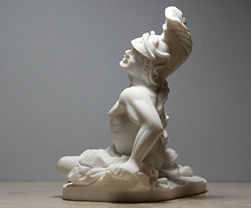 Dying Achilles Trojan War Hero Alabaster Statue Sculpture Handmade Nude Male #TOP1