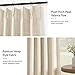 100% Blackout Shield Linen Pinch Pleated Curtains, Blackout Curtains 96 Inch Long 2 Panel Set, Pleated Drapes with Hooks for Bedroom & Living Room, 40