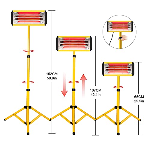Mfuzop Infrared Paint Curing Lamp 2000W Short-Wave Infrared Heating Lamp Infrared Light For Body Repair Paint Tools With Adjustable Stand. #TOP3