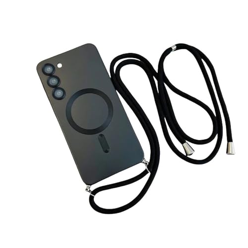 �N���X�{�f�B �X�g���b�v �}�O�l�b�g�P�[�X Samsung Galaxy S25 S24 S23 S22 Plus Ultra S21 FE �J�����ی� �\�t�g�J�o�[ �u���b�N Samsung S22Ultra�p