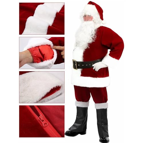 Costume De Père Noël Pour Hommes 12pcs Complet De Déguisement