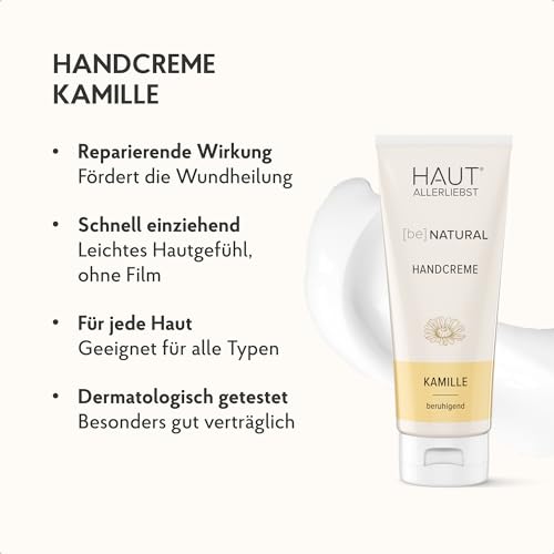 3. Bild von HAUTALLERLIEBST Handcreme Kamille 3er-Set | be Natural, vegan, hautberuhigend, entzündungshemmend, 3 x 200 ml 1 ml (3er Pack)