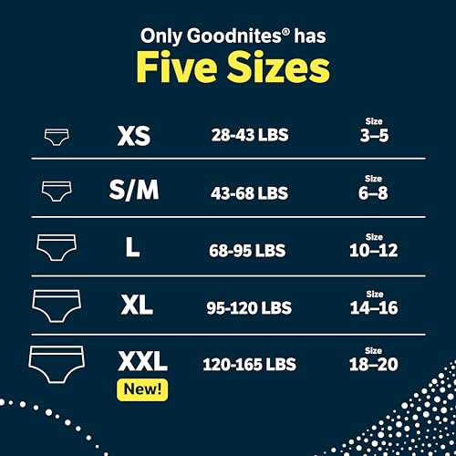 goodnites boys39 nighttime bedwetting underwear size sm 43-68 lbs 44 ct 2 packs of 22 packaging may vary