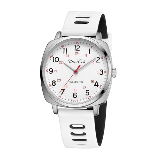 Diaofendi Nurse Watch for Medical Students,Doctors,Women Men with Second Hand and 24 Hour, Easy to Read Waterproof Watch (Silver-White Black)