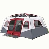 Tienda de campaña para 4-12 personas, impermeable, resistente al viento, 2 dormitorios, fácil instalación, 2 puertas, ideal para senderismo y camping familiar