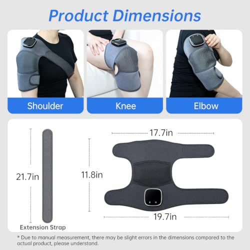 Masajeador eléctrico inalámbrico para rodilla con 3 niveles de calor y 5 modos de vibración, soporte portátil para rodilla, codo y hombro miniatura 3