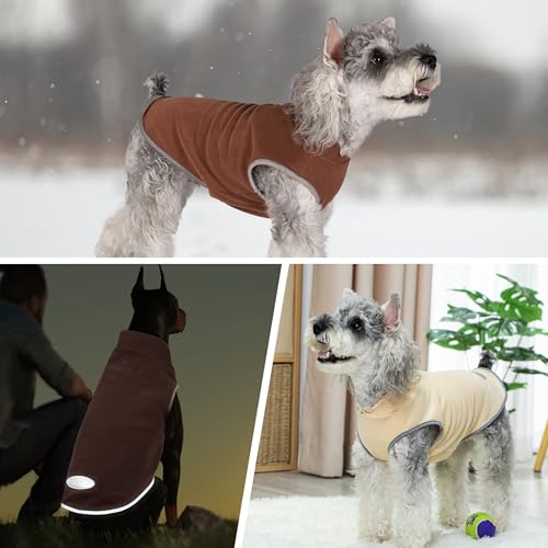 Image of cyeollo 2 Pack Fleece Dog Sweater Pullover Lightweight Reflective Jacket