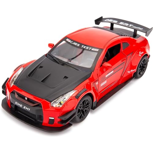 Image of DEUSON ECOM 1:24 Scale Super Toy Car for Kids Sport Car Diecast Model Metal Cars with Light Sound Pullback Openable Doors