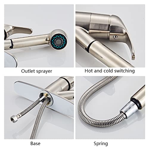 Robinet de cuisine en acier inoxydable anti-calcaire avec bec rétractable