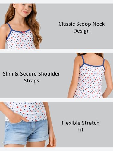 Image of Kids Girl's Regular Fit Vest | 100% Cotton| Skin Friendly | Lightweight | Sleeveless Design | Pack of 3 Print (Color & Print May Vary)