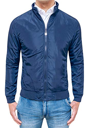 Blouson homme décontracté bleu slim fit veste printemps été légère taille XXXL