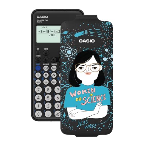 Casio FX 82SP CW   Calculadora Científica, con Jess Wade ilustrada por Coco Escribano, Recomendada para el Curriculum Español y Portugués, 5 Idiomas, más de 300 Funciones, Color Gris Oscuro