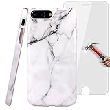 BWISH iPhone 7 Plus Case,Durable Rugged Shock Absorption / Impact Resistant Full Body Hybrid Slim Soft Rubber TPU Protective Case Skin Cover Bumper For iPhone 7 Plus 5.5inch (White Marble)