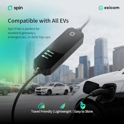 Image of Exicom 3.3 kW Spin Free | Portable ev car charger for Electric Vehicle AC Charging | ARAI and BIS certified