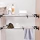 ARIIKON Verstellbares Kleiderschrank Regal, Erweiterbar Einlegeböden Ohne Bohren, Regalböden Ausziehbar Länge 84-117,5cm, Breite 25cm, DIY Separator für Küche, Badezimmer, Schlafzimmer, Schwarz