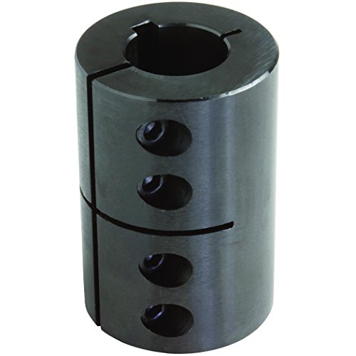 Climax Part CC-137-137-KW Mild Steel, Black Oxide Plating Clamping Coupling, 1 3/8 inch X 1 3/8 inch bore, 2 3/8 inch OD, 3 5/8 inch Length, 1/4-28 x 3/4 Set Screw