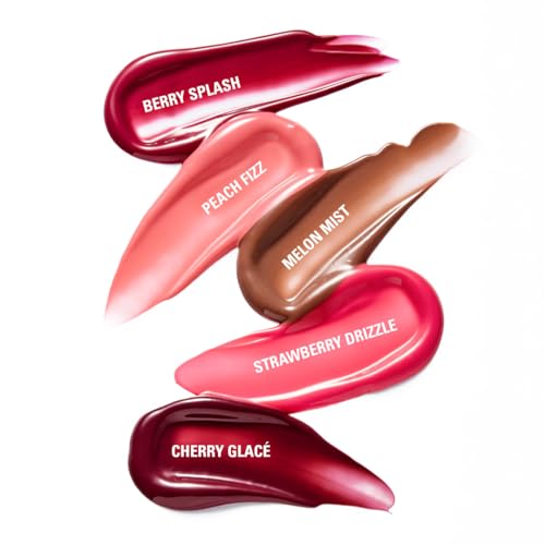Image of Makeup Revolution Kiss Drip Water Lip Tint 3ml - Cherry Glace | Sheer Buildable Glossy Lip Tint | Hydrating Formula with Shea Butter, Vitamin E & Hyaluronic Acid | Lightweight Dewy Finish