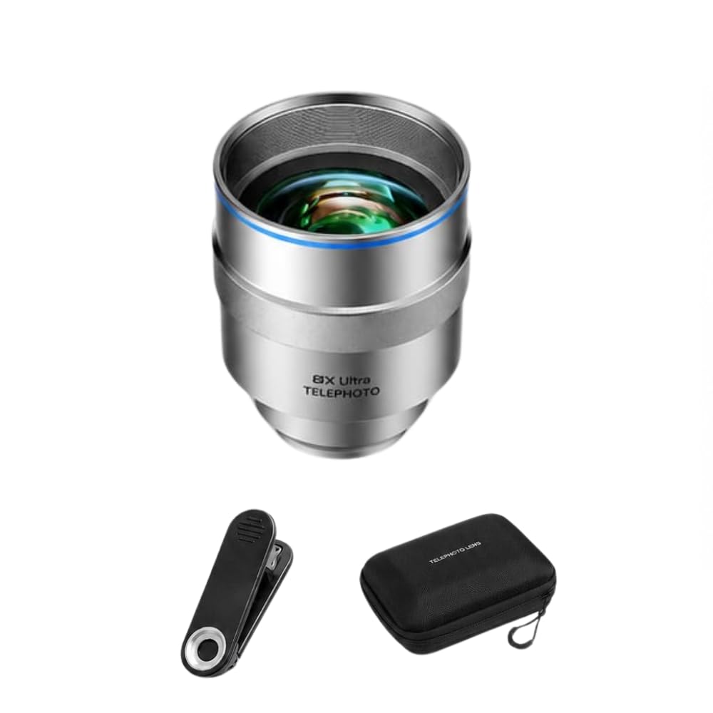 GetZget® Martvsen 17mm 2X Telephoto Lens for Smartphones, Universal Mobile Camera Zoom Lens with Clip, Storage Case & Tripod, Portable Phone Camera Lens Kit, Compatible with iPhone & Android (Silver)-image-31