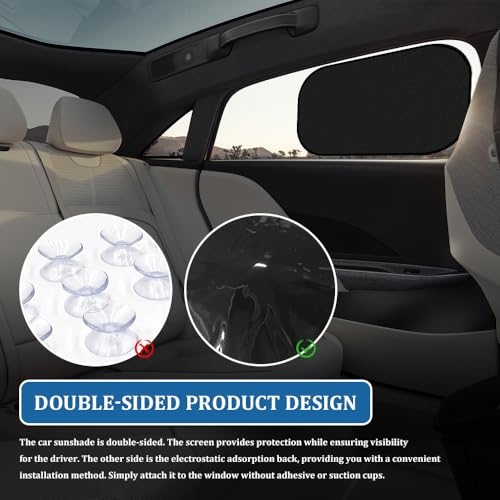 Lyxheth 2PCS Car Window Shades for Baby, Cars Sun Shade, 21\"x14\" Mesh Car Window Covers, Sun Shade Cars Accessories Sun Glare Shield and UV Protection Universal Fit Children, Pets, Adult (Black)