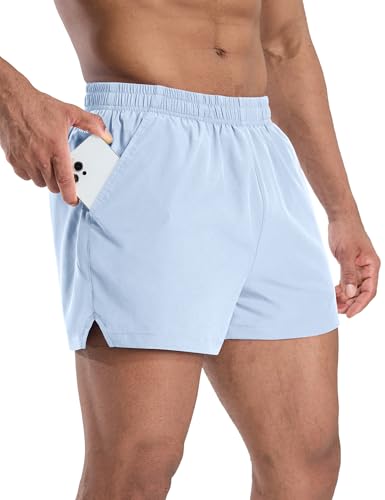 Short de running homme MIER 7,6 cm léger short de sport avec poches entraînement