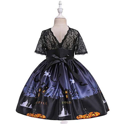 Disfraz para niñas Halloween con vestido y sombrero de bruja miniatura 4