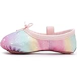 Ballet Shoes for Girls Glitter Ballet Dance Shoes Leather Dance Slippers Full Sole Ballet Dance Flats for Childrens Kids Toddler for Dance Performance Gymnastics Pink 10.5 Little Kid