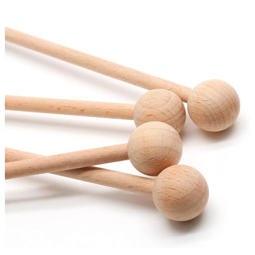 Zorveiio 4 Pcs Wood Percussion Sticks 8.7" Xylophone Mallets