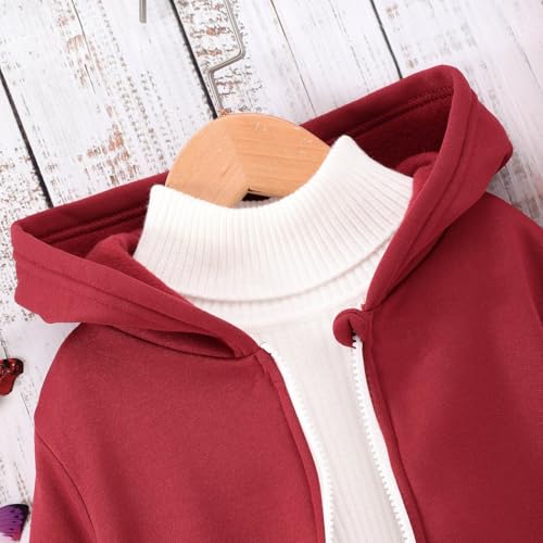 Girls and Toddlers' Fleece Zip-Up Hoodie Sweatshirt Crewneck Long Sleeve Trendy cute Clothes for Boys Comfortsoft4