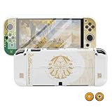 Picture of HYPERCASE White of Zelda Switch OLED Dockable Case for Console & Controller Handle, Anti-Scratch Hardshell Switch OLED Protective Cover Skin with Screen Protector & Thumb Caps - Tears of The Kingdom