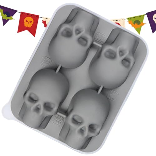 Moldes de cubitos de hielo,Molde de hielo para cráneo | Accesorio de cocina Bandeja de refrigerador de silicona para bebidas, café, té de whisky pícnic, aperitivo Rassemblements Camping