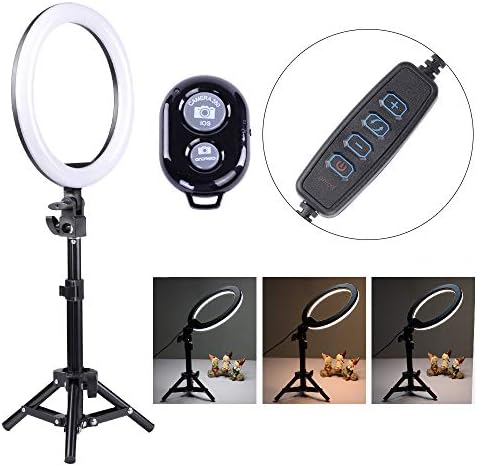 Hakutatz Dimmable 14 inches 42W 5500K LED Ring Light Kit for Camera Studio with Bag,Filter Set,Extended Mini Ball Head,Cellphone Clip Holder,Mirror,Bluetooth Receiver,Soft Tube,Screwdriver,Light Stand