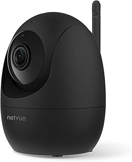 NETVUE Pet Camera 360° WiFi Indoor Camera, Smart Home Security Camera for Dog Cat Baby Monitor, Motion Alert, 2-Way Audio, Clear Night Vision, Compatible with Alexa, App Control Pan/Tilt/Zoom, Black