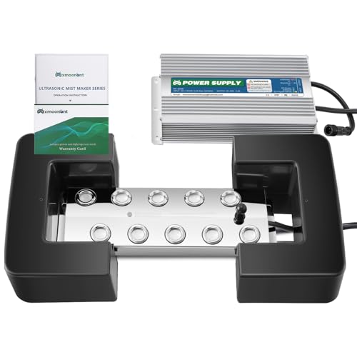 Image of Mxmoonant Mist Maker 10 Head Ultrasonic Pond Fogger 7000ml/H Mist Humidifier with Float 400W Power Supply for Landscape Vegetable Preservation Scenic Magical Atmosphere