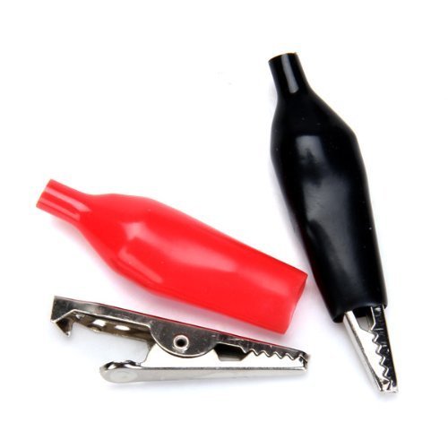 Morsetti A Coccodrillo Isolati - 10 Paia, Acciaio Nichelato, Rosso E Nero - Foto 8