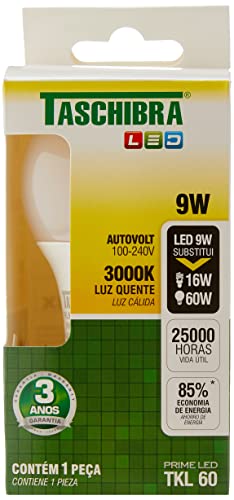 Taschibra TKL 60 11080246, Lâmpada LED E27, 8.87W, Amarela