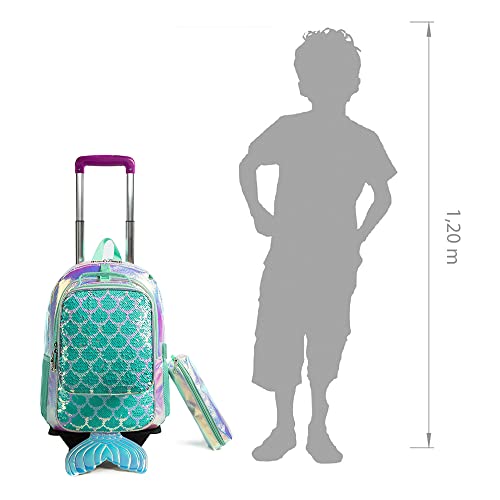 Kit Mochila de Rodinhas Bolsa Escolar Volta as Aulas com Estojo Duplo 2 Divisórias e Lancheira Térmi