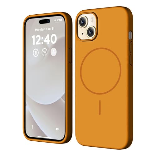 Image of Kratos Active Grip Silicone Case Cover Compatible with iPhone 14 Plus - Enhanced Protection, Wireless Magnetic Charging Case with Raised Edge Camera & Screen Protection, Shock-Resistant Design Orange