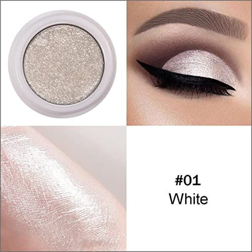Monochrome Cream Eyeshadow Pearl Metallic Mud Eye Shadow Long Lasting High Pigmented Blendable Gorgeous Glossy Eye Makeup A01-White #TOP2