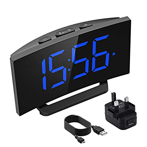 Bedside Clock Battery Powered And Usb Charging With Dual Alarms Office Travel Chereeki Alarm Clock Snooze Function For Bedroom Home Kitchen Home Accessories