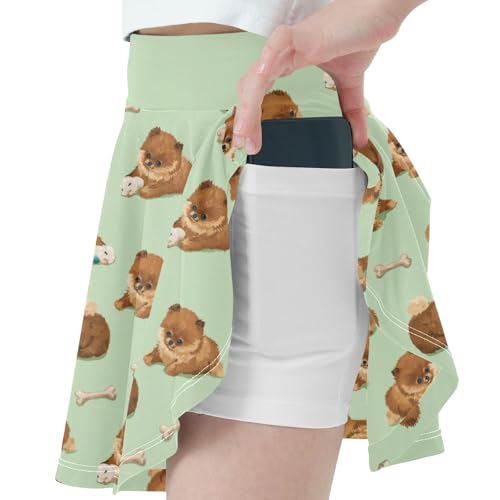 Girls Skorts High Waist Athletic Skirts with Shorts Pomeranian Stretchy Teens Performance Tennis2