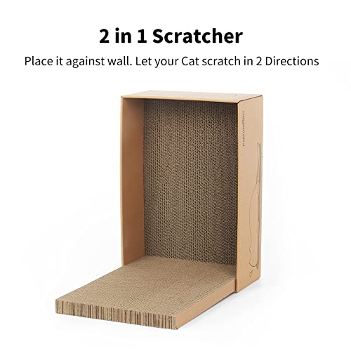 Image of Fukumaru Self Groomer, Cat Scratching Boards & House-Shaped | Multi-Functional Cat Grooming, Scratching & Play Set for Indoor Cats (43L x 29W x 14H CM, Scratching Board 1PCS)