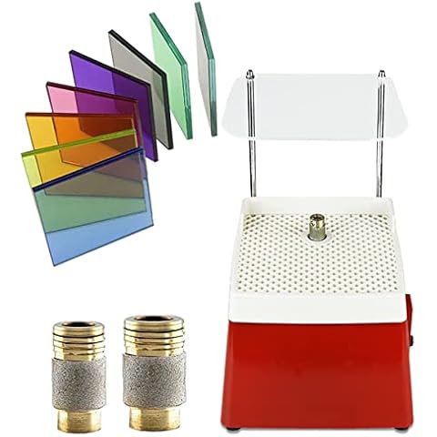 BrightFootBook Desktop Power Stained Glass Grinder, Glass Grinder Diamond with 5/8'' & 1'' Grinder Bits, for Art DIY Grinding Shaping Machine Tool Cover