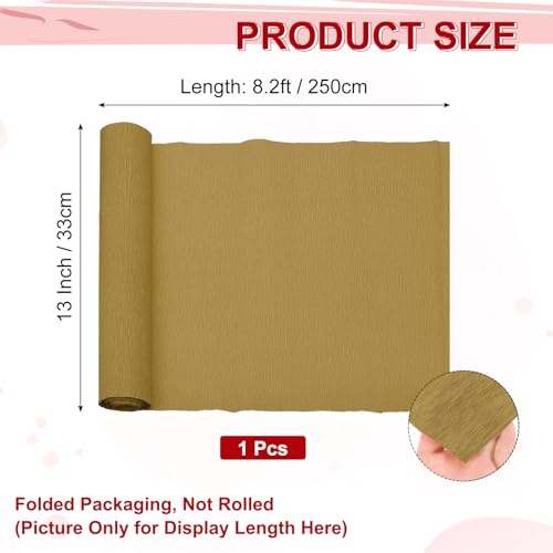 Image of MECCANIXITY Crepe Paper Roll 8.2ft Long 13 Inch Wide for Wedding Ceremony Various Large Festivals Decoration, Brown