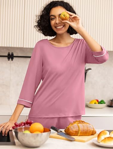 Image of PrinStory Womens Pajama Sets Capri Pjs Soft Lounge Sets XS-4XL