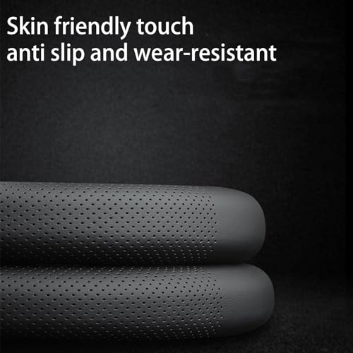 Echtes Leder Lenkradbezug, EIN 38cm Ultra-Dünnes Anti-Rutsch D-Typ Lenkradbezug Leder, Lenkradhüllen Vier Jahreszeiten Universell, Langlebig Auto Lenkradbezug(Schwarz)