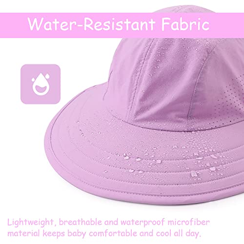 Toddler Summer Hat With Neck Flap Waterproof Kids Swim Hat Baby Uv Protection Sun Hats Beach Cap For Boys Girls (As1, Age, 1_Year, 4_Years, Purple) #TOP3