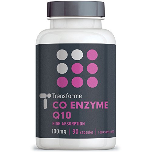 CoQ10 100mg 90 Capsules, High Absorption High Strength Coenzyme Q10 Liquid Softgels, 3 Months Supply, Naturally Fermented, UK Made, Gluten Free, by Transforme